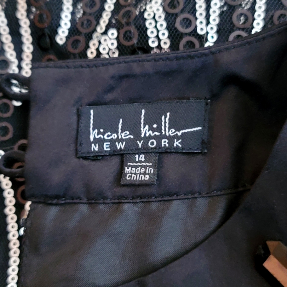 Nicole Miller Girls Black Sequin Dress